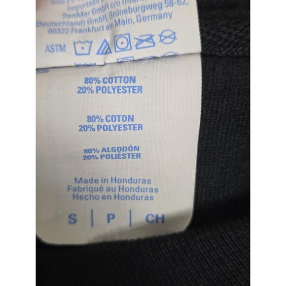 Port & Company Sweatshirt S Black Crewneck Skeleton Coffee Graphic Dark Goth - Picture 6 of 6